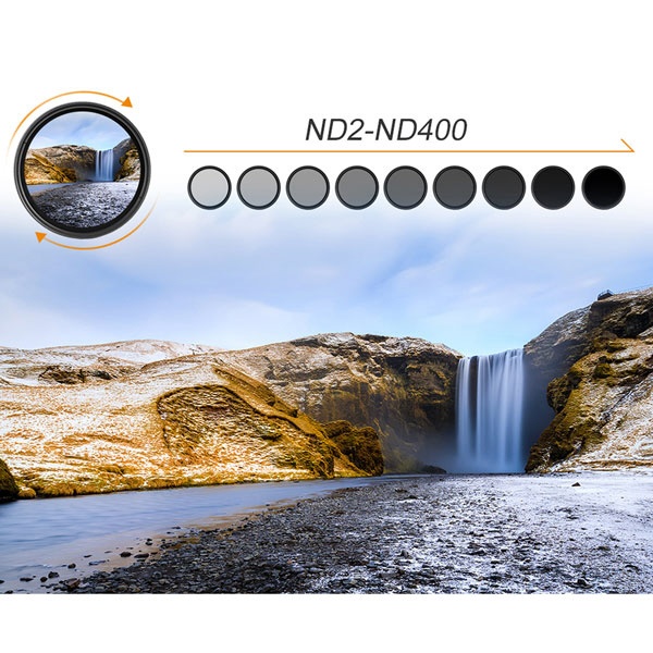 可変式NDフィルター 52mm NDX 減光範囲ND2～ND400 16層マルチ