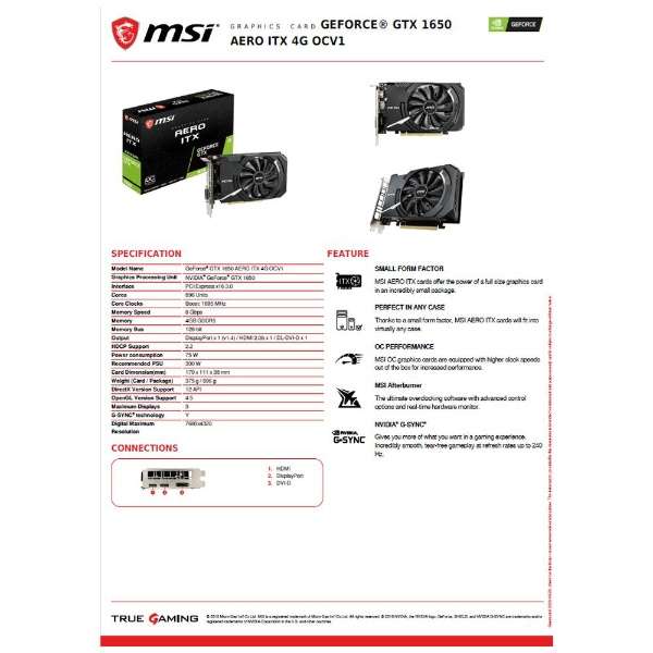 OtBbN{[h GeForce GTX 1650 AERO ITX 4G OCV1 [4GB /GeForce GTXV[Y]_7