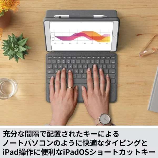 附带供10.2英寸iPad(第7/8/9代)使用的触控板的键盘包COMBO TOUCH石墨iK1057BKA_3