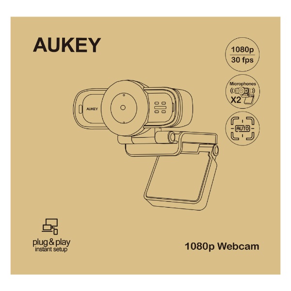 ウェブカメラ マイク内蔵 ブラック PC-LM3 [有線] AUKEY｜オーキー
