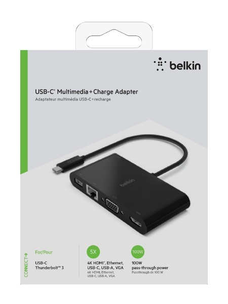 USB-C オス→メス HDMI VGA LAN USB-A USB-C］ 変換アダプタ USB PD対応 100W  AVC004btBK [USB Power Delivery対応] BELKIN｜ベルキン 通販