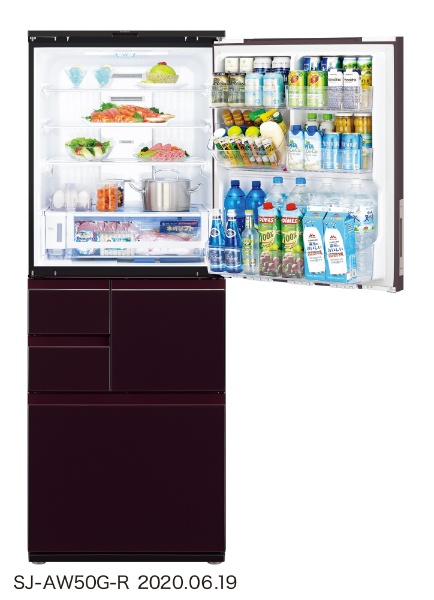 冷蔵庫 プラズマクラスター冷蔵庫 レッド SJ-AW50G-R [5ドア /左右開きタイプ /502L] 【お届け地域限定商品】