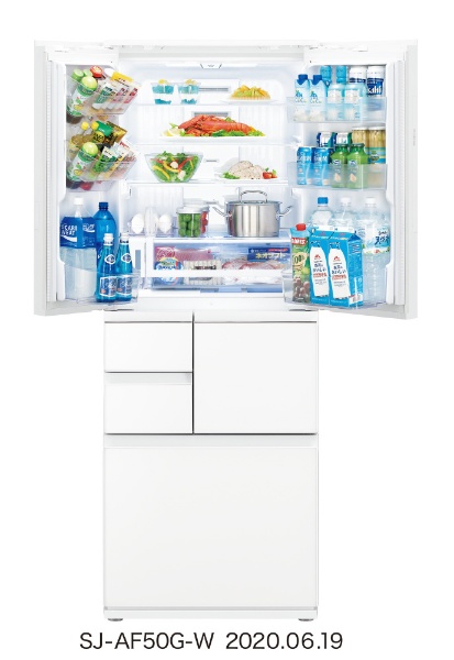 冷蔵庫 プラズマクラスター冷蔵庫 ホワイト SJ-AF50G-W [6ドア 