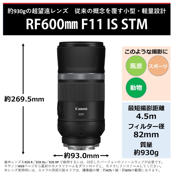 カメラレンズ RF600mm F11 IS STM [キヤノンRF /単焦点レンズ 