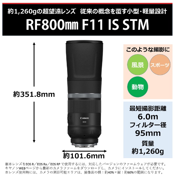 カメラレンズ RF800mm F11 IS STM [キヤノンRF /単焦点レンズ