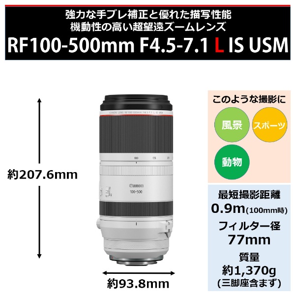Canon RF 100-500 ズームレンズ