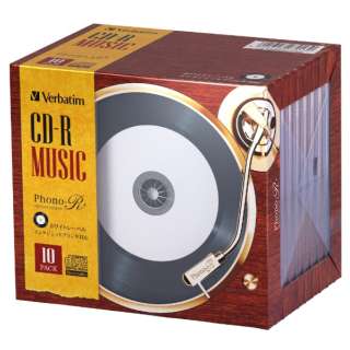 供音乐使用的CD-R Phono-R留声机公亩AR80FHP10V6[10张/700MB/喷墨打印机对应]