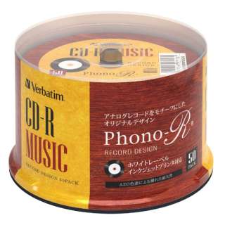 供音乐使用的CD-R Phono-R留声机公亩AR80FHP50SV6[50张/700MB/喷墨打印机对应]
