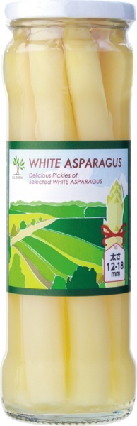 オールグリーン　瓶　ホワイトアスパラガス　345g【おつまみ・食品】　食品　通販