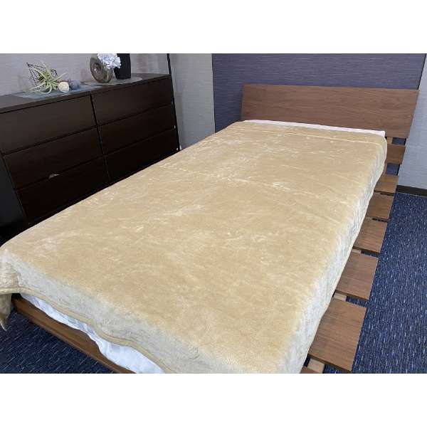 [毯子]棉让进入光滑的毯子汉克单人尺寸(140x200cm/浅驼色)_1