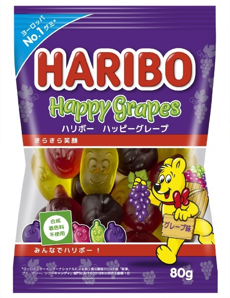 ハリボー ハッピーグレープ 80g【おつまみ・食品】 ハリボー｜HARIBO 通販 | ビックカメラ.com