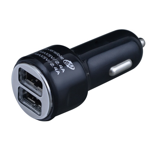 USB2ポート リバーシブルDC 激安 激安特価 送料無料 2.4A 安心の実績 高価 買取 強化中 F270 ブラック