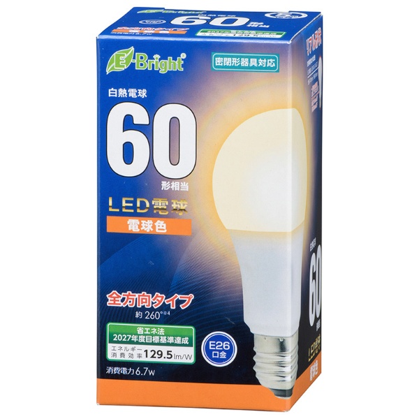 LED電球 E26 60形相当 全方向 電球色 LDA7L-GAG27 [E26 /一般電球形 