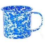 啤酒杯茶杯Splatter MUG(出自外装不良的退货、交换为354ml、高度8cm/BLUE)D11[处分品不可能的])