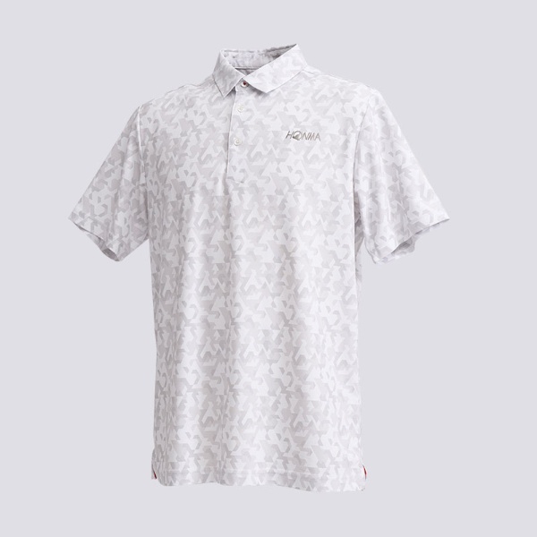 メンズ 半袖シャツ 迷彩柄風半袖ポロシャツ HONMA GOLF(Mサイズ/WHITE)051-733112
