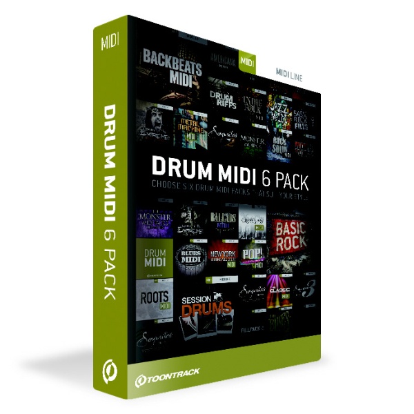 DRUM MIDI 6PACK DMD6P Toontrack Music DMD6P [WinMac]