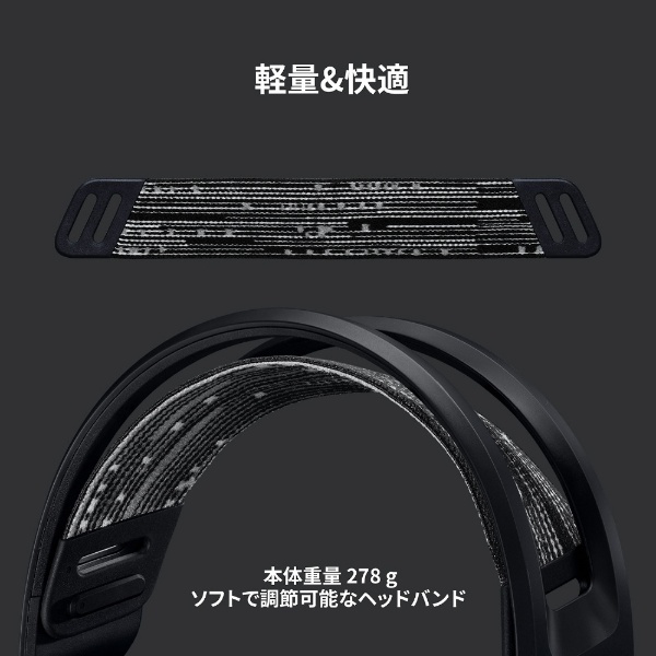 ゲーミングヘッドセット G733 ブラック G733-BK [ワイヤレス（USB