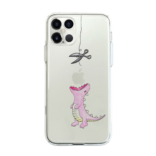  iPhone 12 Pro Max 6.7インチ対応ソフトクリアケース はらぺこザウルス ピンク