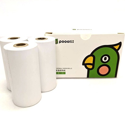 Poooli L2用 即納最大半額 普通感熱紙 幅57.5mmｘ約7m ホワイト 3巻 SHP005 実物