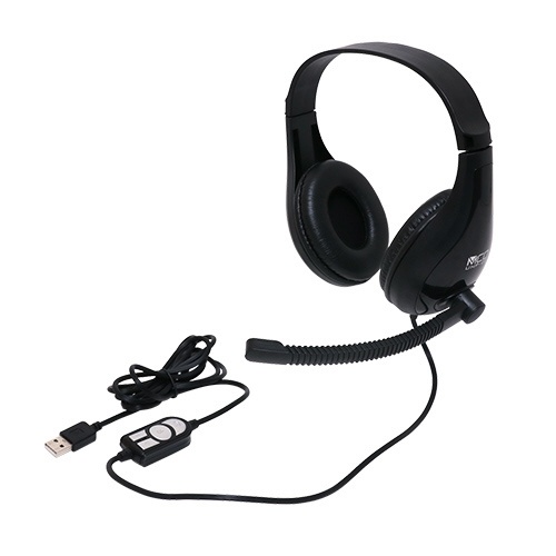 BUFFALO 両耳ヘッドバンド式ヘッドセット USB接続 折りたたみタイプ ブラック BS