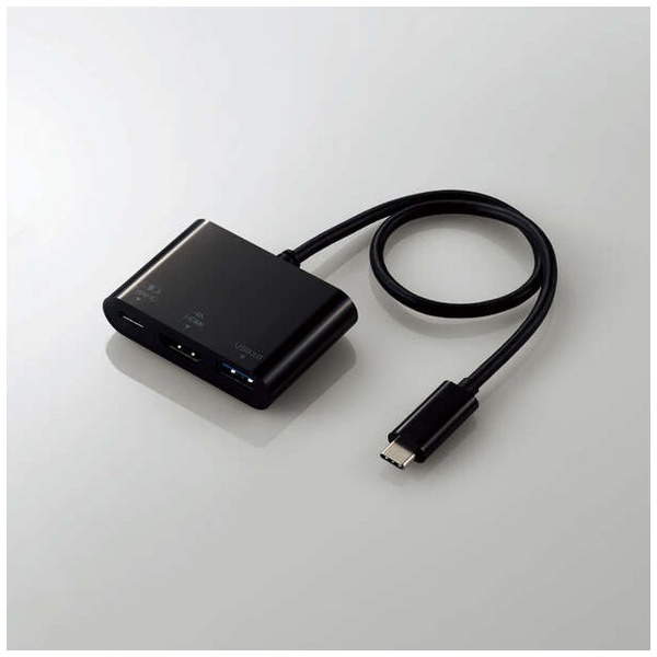 映像変換アダプタ [USB-C オス→メス HDMI /USB-A＋USB-Cメス給電 /USB Power Delivery対応 /60W]  4K(iPadOS/Mac/Windows11対応) ブラック DST-C13BK エレコム｜ELECOM 通販