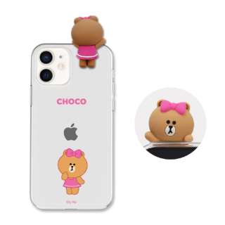 iPhone 12 mini 5.4C`ΉFigure BASIC CLEAR SOFT SIGNATURE CHOCO