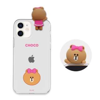 iPhone 12 mini 5.4C`ΉFigure BASIC CLEAR SOFT FACE CHOCO