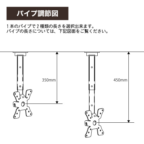 TVSHGVS28B テレビ天吊り金具 13-32インチ対応 TVセッターハングVS28