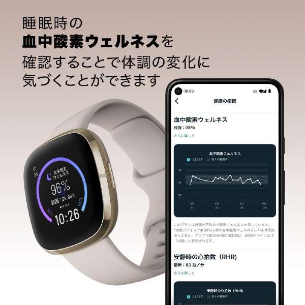 【Suica対応】Fitbit Sense GPS搭載 スマートウォッチ カーボン/グラファイト L/S サイズ カーボン FB512BKBK-FRCJK_3