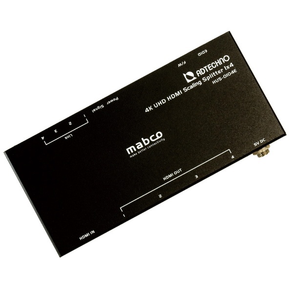 HDMI分配器 mabco ブラック HUS-0104E [1入力 /4出力 /4K対応 /自動] エーディテクノ｜ADTECHNO 通販 
