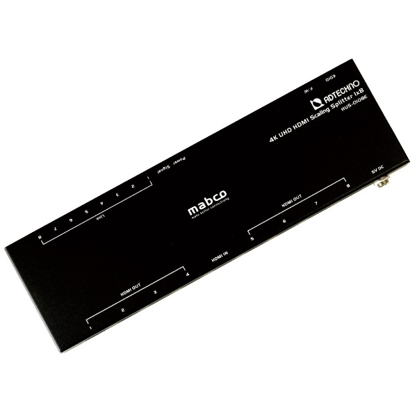 HDMI分配器 mabco ブラック HUS-0104E [1入力 /4出力 /4K対応 /自動