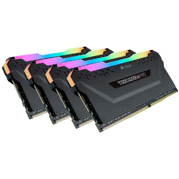 増設メモリ 販売 VENGEANCE 超歓迎された RGB PRO ブラック DIMM DDR4 16GB CMW64GX4M4A2666C16 4枚