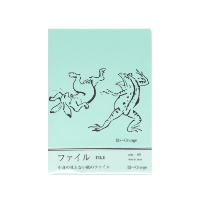 印傳のような紙のﾌｧｲﾙA5 鳥獣戯画 ｵﾌｨｽｻﾆｰ アウトレット☆送料無料 SEAL限定商品 あさぎ