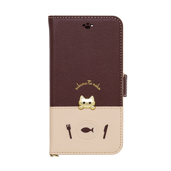 iPhoneSE（第3・2世代）/iPhone8/7/6s/6手帳型ケース sakana to neko Bタイプ Brown iP7-DISH04  ナチュラルデザイン｜NATURAL design 通販 | ビックカメラ.com