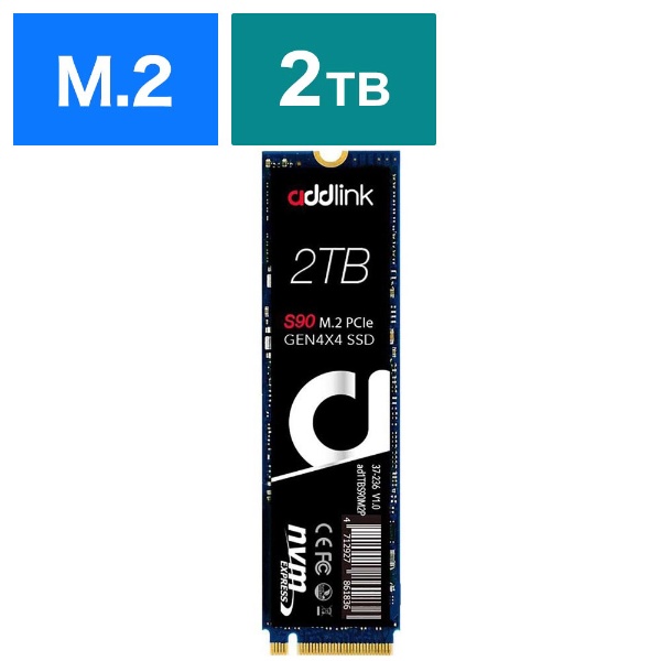 ad1TBS90M2P 内蔵SSD PCI-Express接続 S90 GEN4X4 NVMe [1TB /M.2