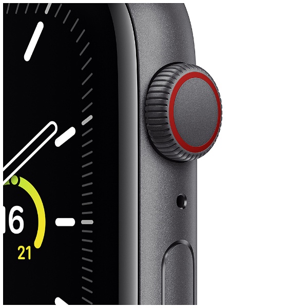 Apple Watch SE（GPS + Cellularモデル）- 44mmスペースグレイアルミニウムケースとブラックスポーツバンド - レギュラー  スペースグレイアルミニウム MYF02J/A （第1世代）