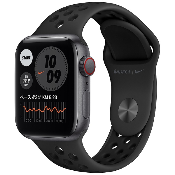 Apple Watch Nike SE（GPS + Cellularモデル）-  40mmスペースグレイアルミニウムケースとアンスラサイト/ブラックNikeスポーツバンド - レギュラー スペースグレイアルミニウム MG013J/A  （第1世代）