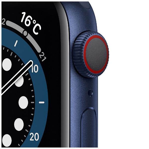Apple Watch Series 6（GPS + Cellularモデル）- 40mmブルーアルミニウムケースとディープネイビースポーツバンド -  レギュラー ブルーアルミニウムケース M06Q3J/A