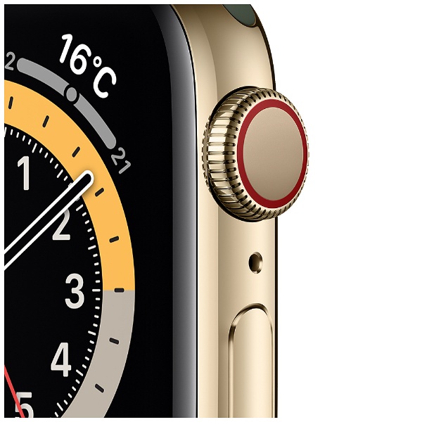 Apple Watch 6 40mm ゴールドステンレスとグリーンのバンド