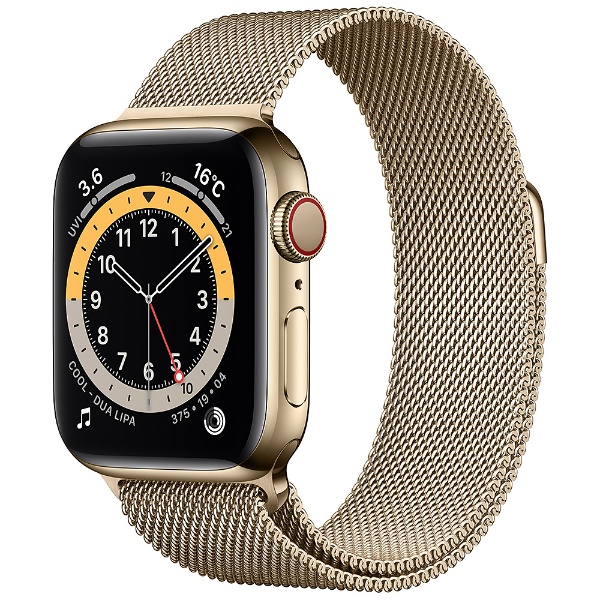 Apple Watch Series 6（GPS + Cellularモデル）- 40mmゴールドステンレススチールケースとゴールドミラネーゼループ  ゴールドステンレススチール M06W3J/A