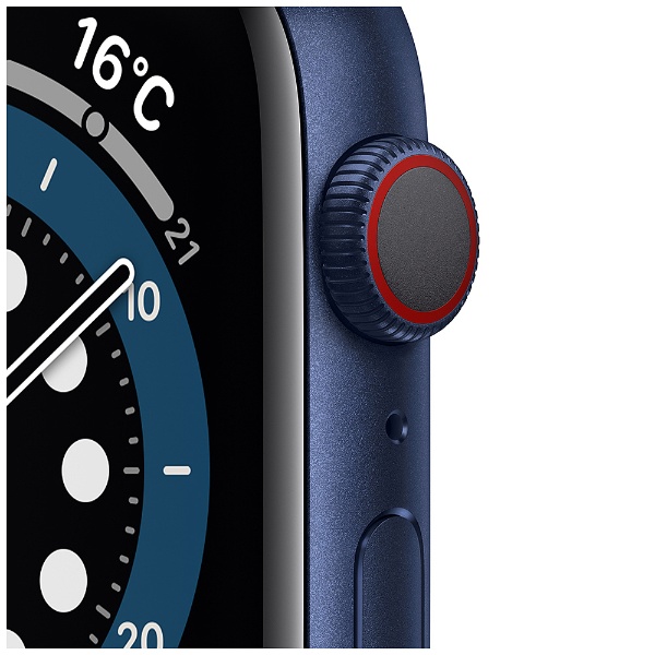 Apple Watch Series 6（GPS + Cellularモデル）- 44mmブルーアルミニウムケースとディープネイビースポーツバンド -  レギュラー ブルーアルミニウムケース M09A3J/A