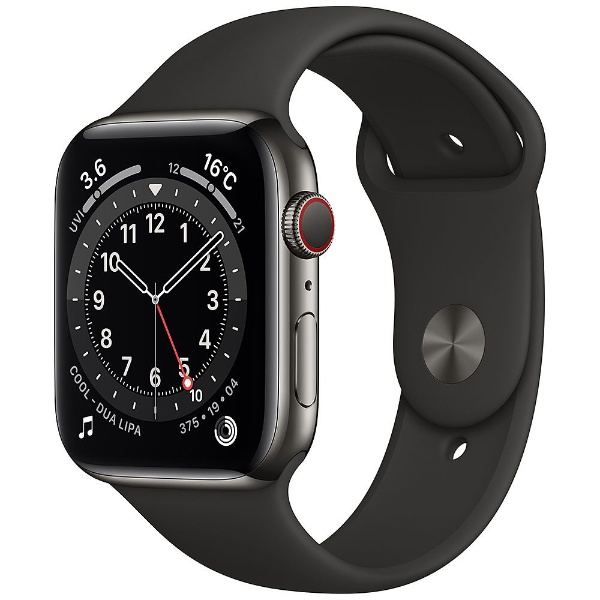ビックカメラ.com - Apple Watch Series 6（GPS + Cellularモデル） 44mm  グラファイトステンレススチールケースとブラックスポーツバンド[レギュラー] M09H3J/A
