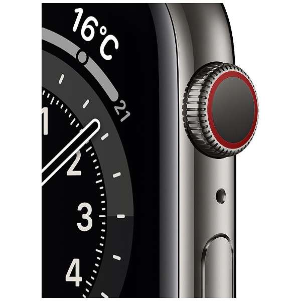 Apple Watch Series 6(ＧＰＳ+Cellular型号)44mm石墨不锈钢包和黑色运动带[常规]M09H3J/A_2