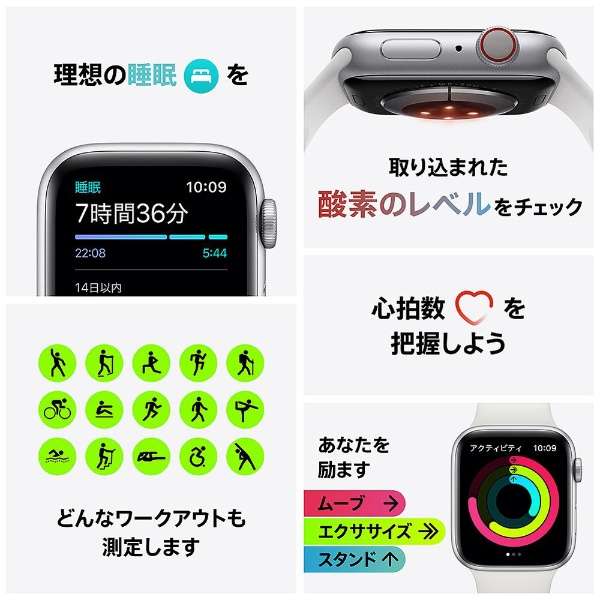 Apple Watch Series 6(ＧＰＳ+Cellular型号)44mm石墨不锈钢包和黑色运动带[常规]M09H3J/A_6