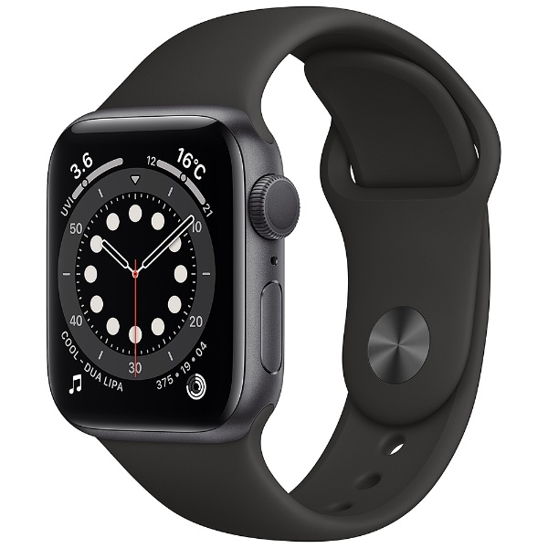 Apple Watch 春の新作シューズ満載 Series 6 GPSモデル ついに再販開始 40mmスペースグレイアルミニウムケースとブラックスポーツバンド MG133J レギュラー A -