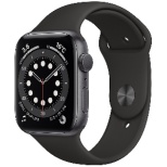 Apple Watch Series 6（GPSモデル）- 44mmスペースグレイアルミニウムケースとブラックスポーツバンド - レギュラー M00H3J/A