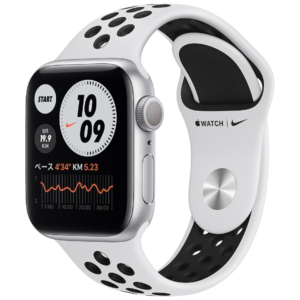 ビックカメラ.com - Apple Watch Nike Series 6（GPSモデル）-  40mmシルバーアルミニウムケースとピュアプラチナム/ブラックNikeスポーツバンド - レギュラー シルバーアルミニウム M00T3J/A