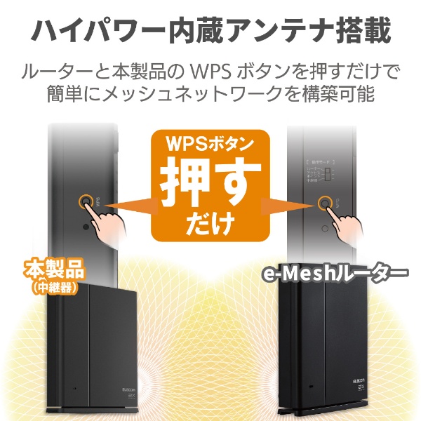 Wi-Fi中継機 1201+574Mbps e-Mesh(Android/iOS/Mac/Windows11対応