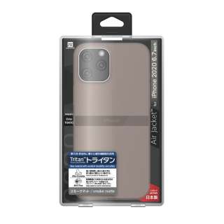 iPhone 12 Pro Max 6.7C`ΉP[X Air jacket Smoke matte POWER SUPPORT(p[T|[g) X[N}bg PPBC-70