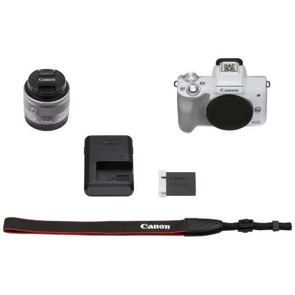新品 ミラーレス デジタル一眼カメラ CANON EOS Kiss M2 EF-M15-45 IS STM レンズキット ホワイト 